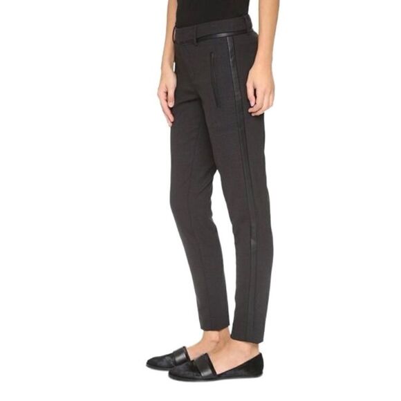 Revolve Vince Charcoal Gray Black Tuxedo Stripe slim straight skinny Pants - Picture 2 of 10